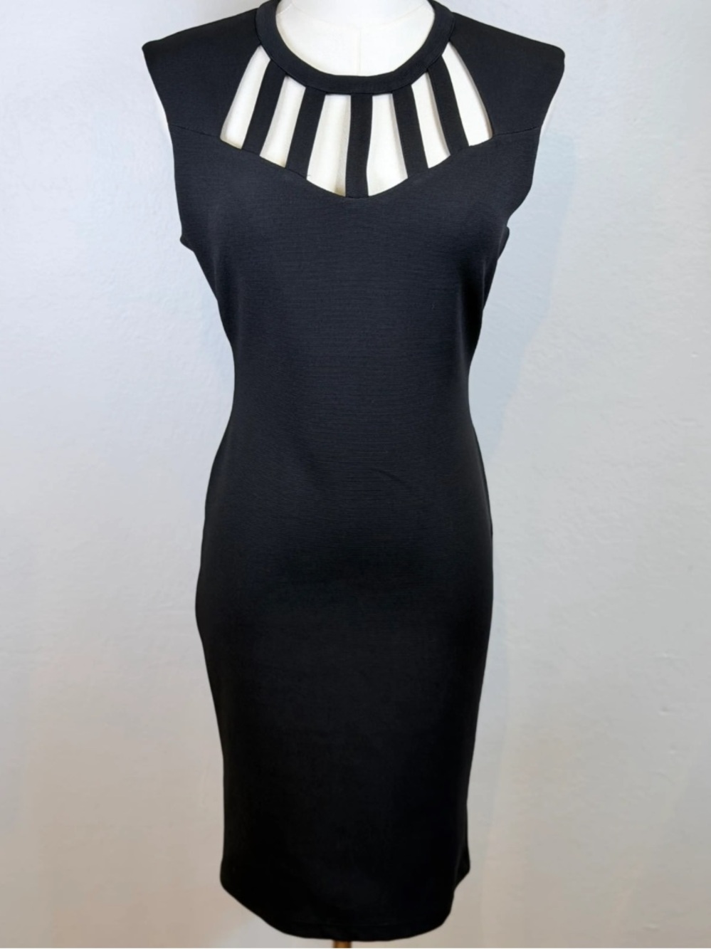 Kardashian Kollection Black Strappy Cutout Midi Dress